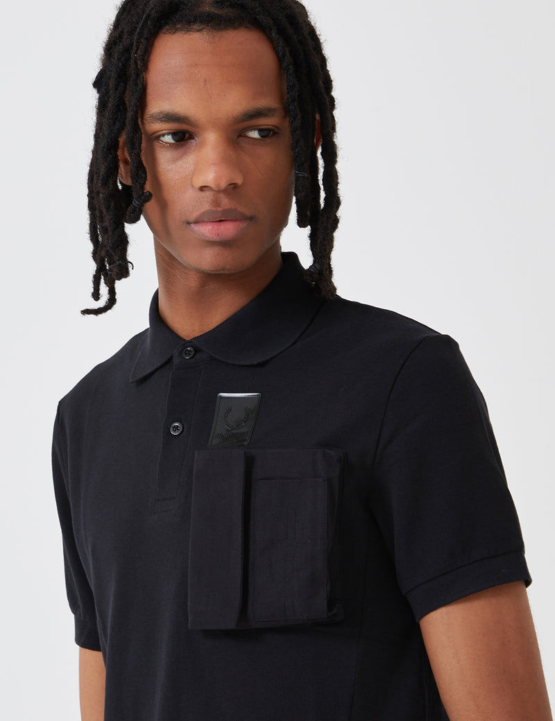 Fred Perry x Raf Simons Space Pocket Pique Shirt - Black