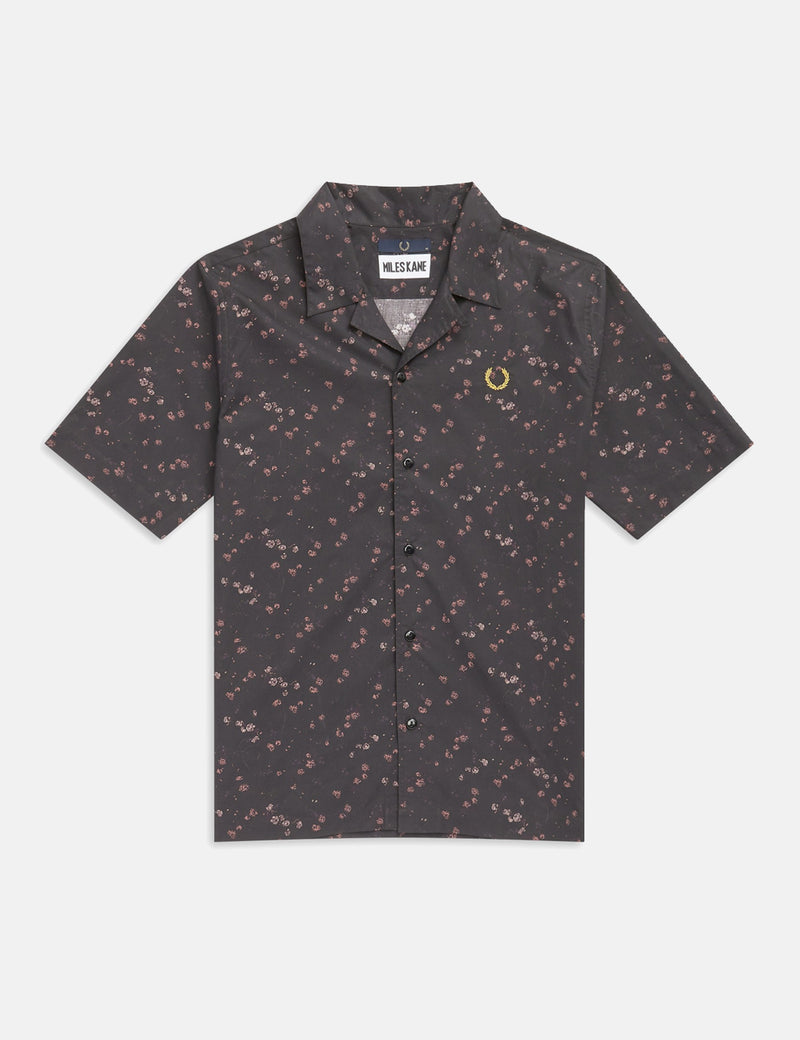 Fred Perry x Miles Kane Liberty Print Bowling Shirt  - Black