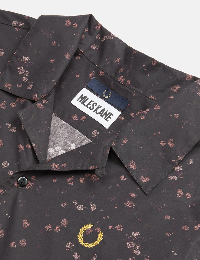 Fred Perry x Miles Kane Liberty Print Bowling Shirt  - Black