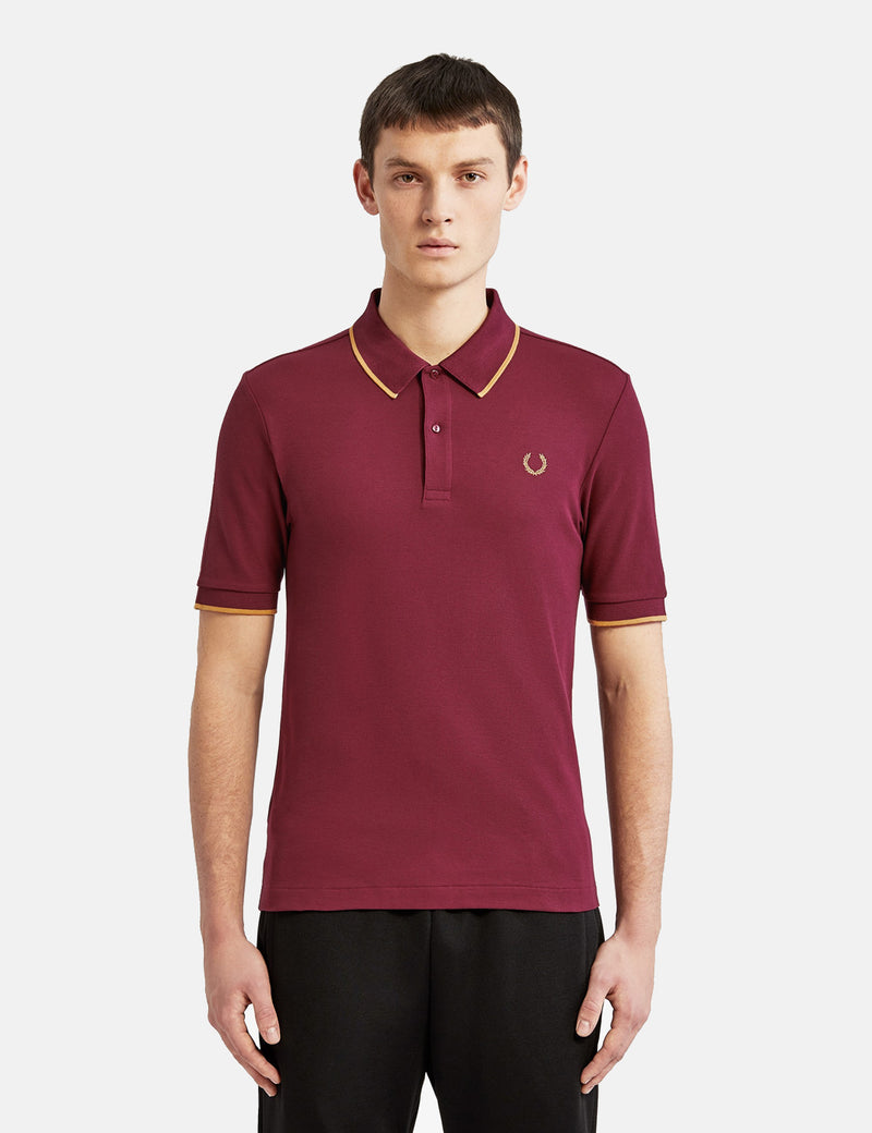 Fred Perry x Miles Kane Fine Tipped Pique Shirt - Aubergine