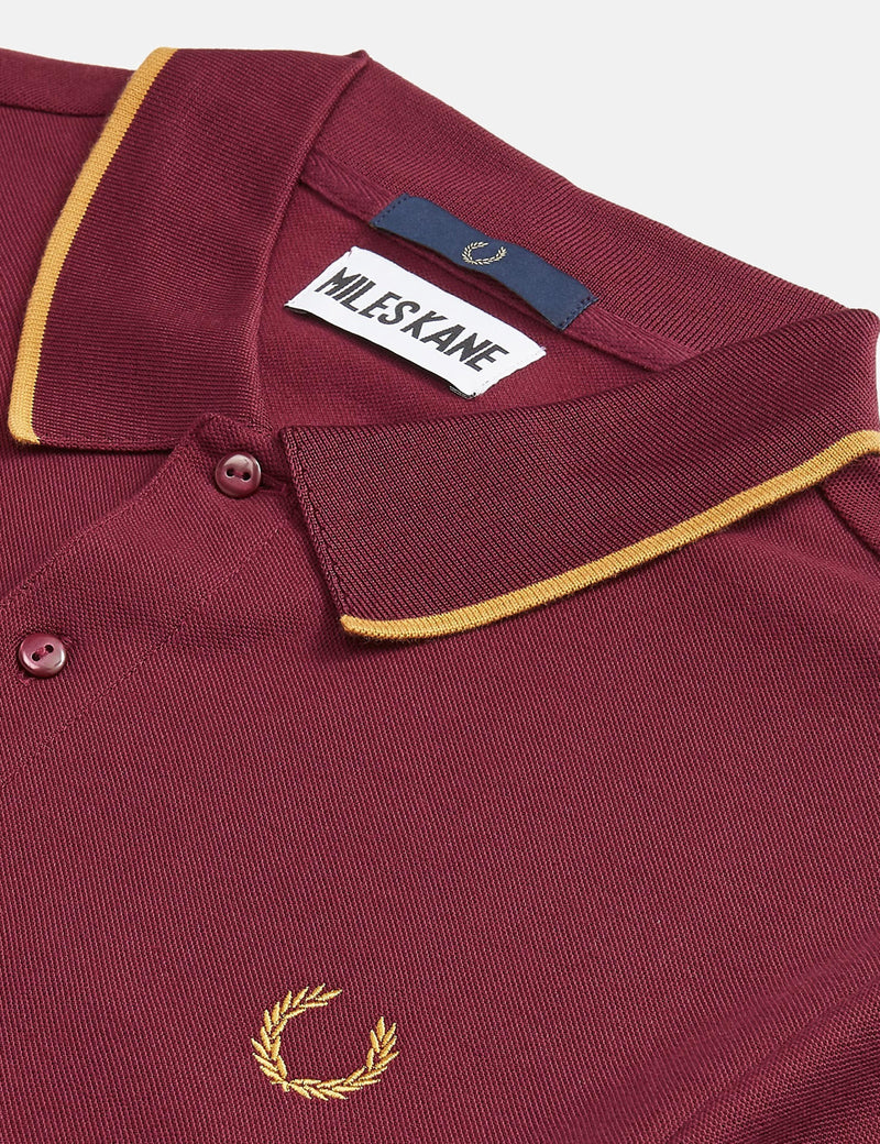 Fred Perry x Miles Kane Fine Tipped Pique Shirt - Aubergine