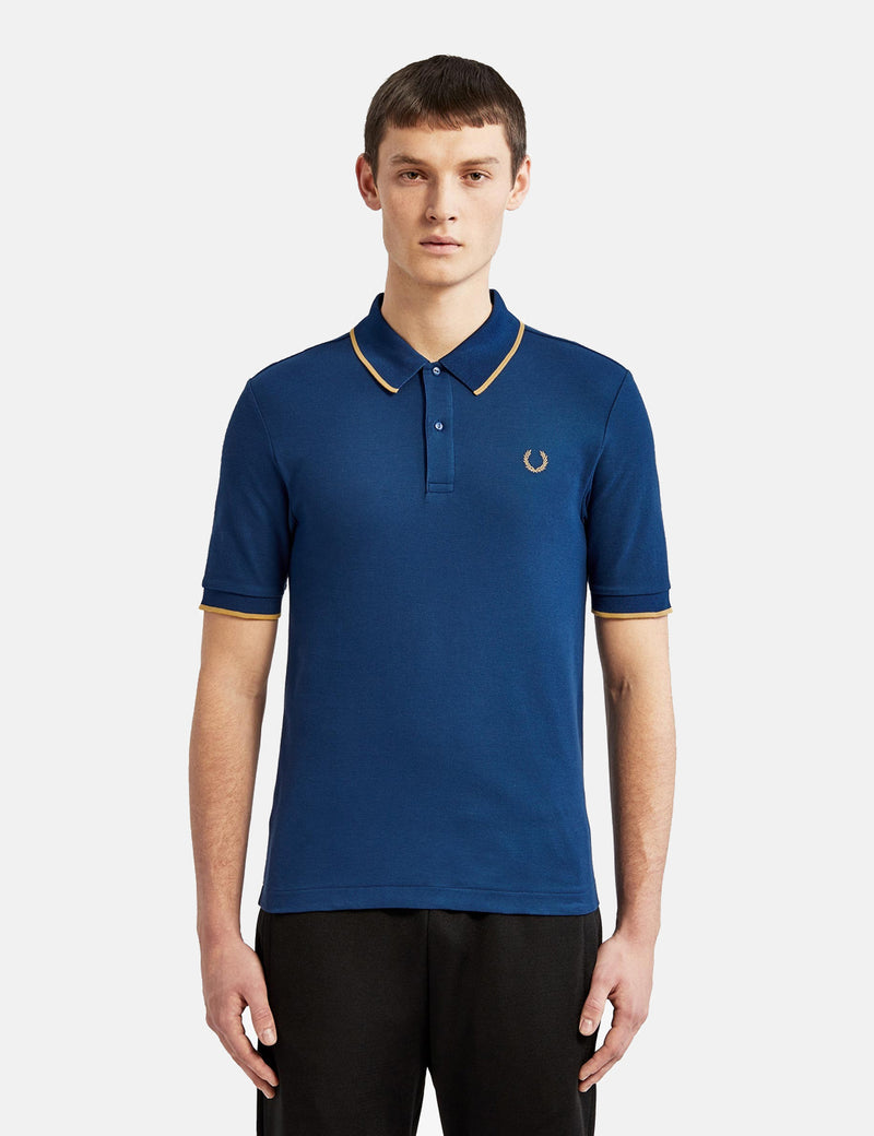 Fred Perry x Miles Kane Fine Tipped Pique Shirt - Deep Marine Blue