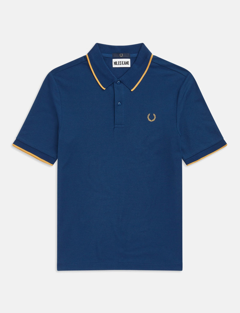 Fred Perry x Miles Kane Fine Tipped Pique Shirt - Deep Marine Blue
