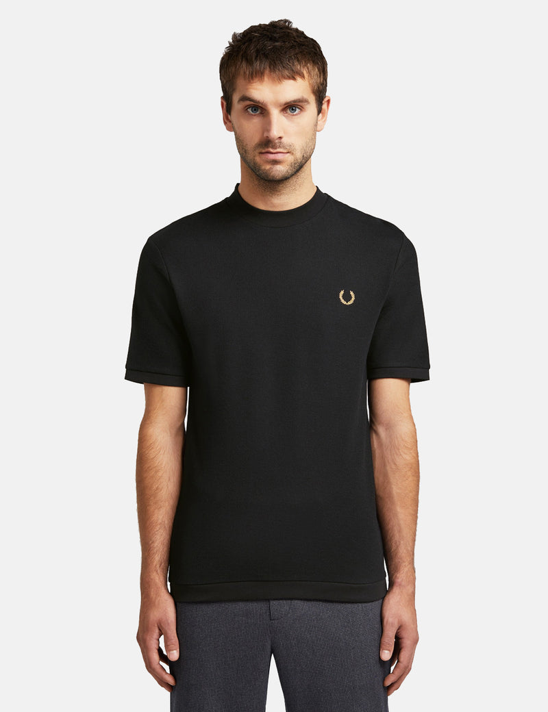 Fred Perry x Miles Turtleneck Pique T-Shirt - Black