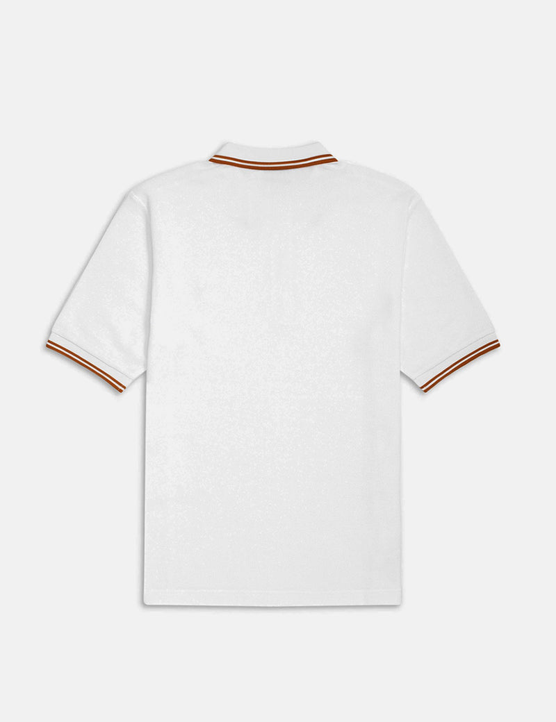フレッドペリーxマイルズケインジップディテールピケシャツ-ホワイト