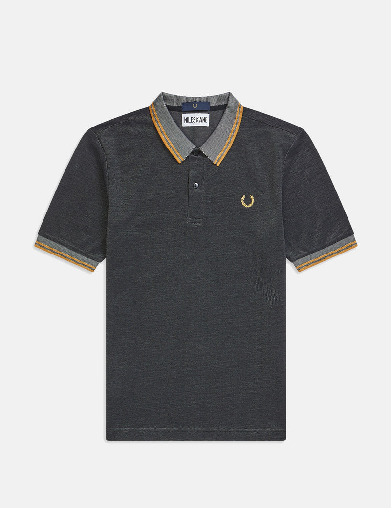 Fred Perry x Miles Kane Two Tone Pique Shirt - Gunmetal