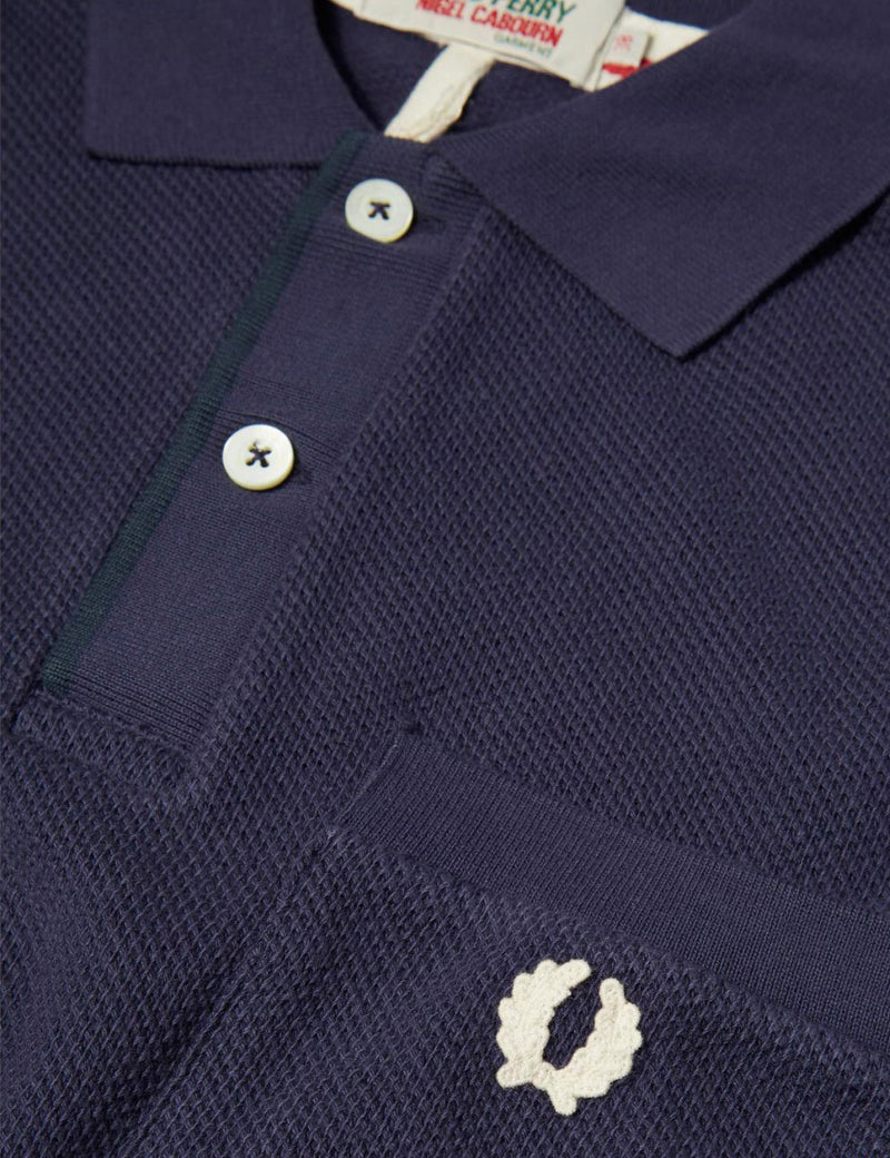 Fred Perry x Nigel Cabourn Long Sleeve Training Pique Shirt - French Navy