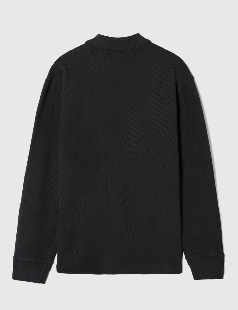 Fred Perry x Nigel Cabourn Long Sleeve Training Pique Shirt - Washed Black