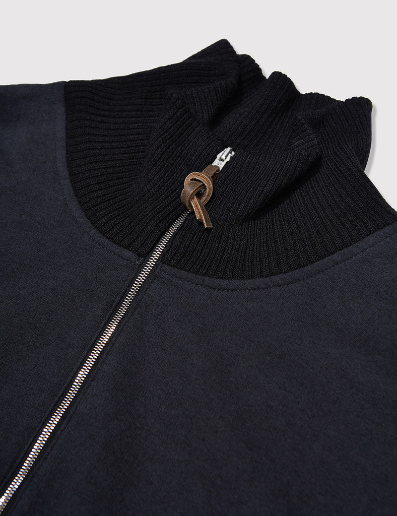 Fred Perry x Nigel Cabourn Training Half Zip Sweat - Black Navy