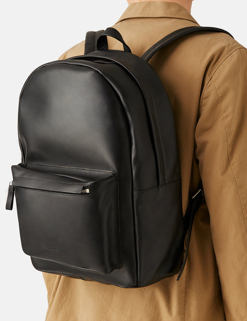 Sandqvist Ingvar Backpack (Leather) - Black