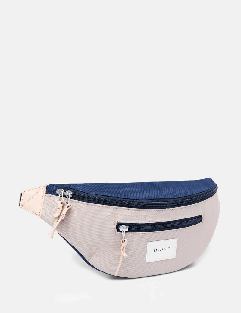Sandqvist Aste Hip Bag - Beige/Navy Blue