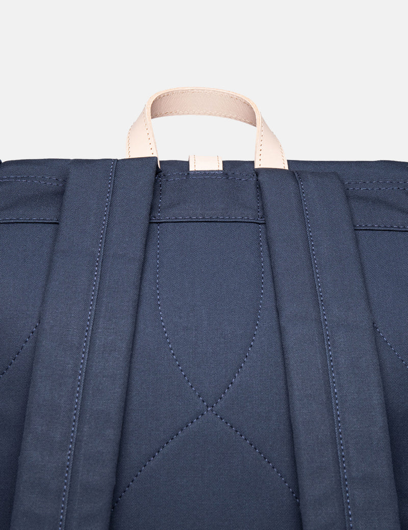 Sandqvist Dante Grand Roll Top Backpack (Canvas) - Navy Blue