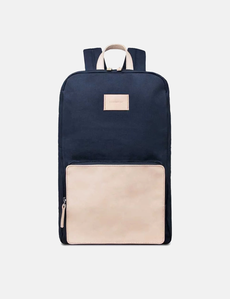 Sandqvist Kim Grand Backpack (Canvas) - Navy Blue