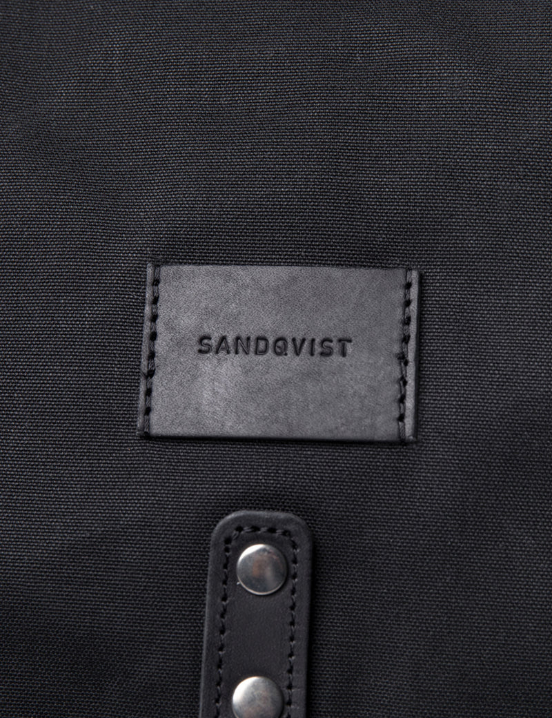 Sandqvist Roald Grandバックパック（キャンバス）-ブラック