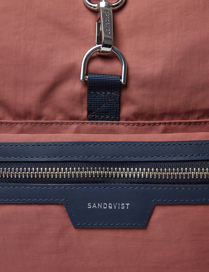 Sandqvist SIV Backpack (Roll Top)- Maroon/Navy Blue