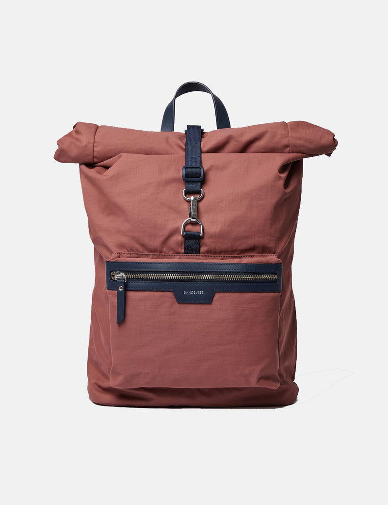Sandqvist SIV Backpack (Roll Top)- Maroon/Navy Blue