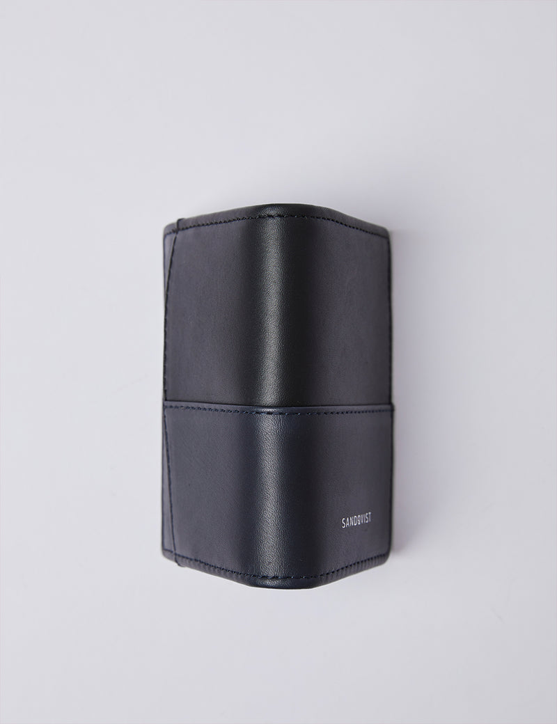 Sandqvist Stellan Card Holder (Leather) - Black/Navy