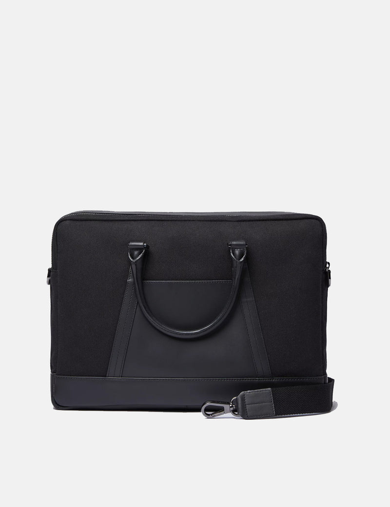 Sandqvist Melker Twill/Leather Briefcase - Black