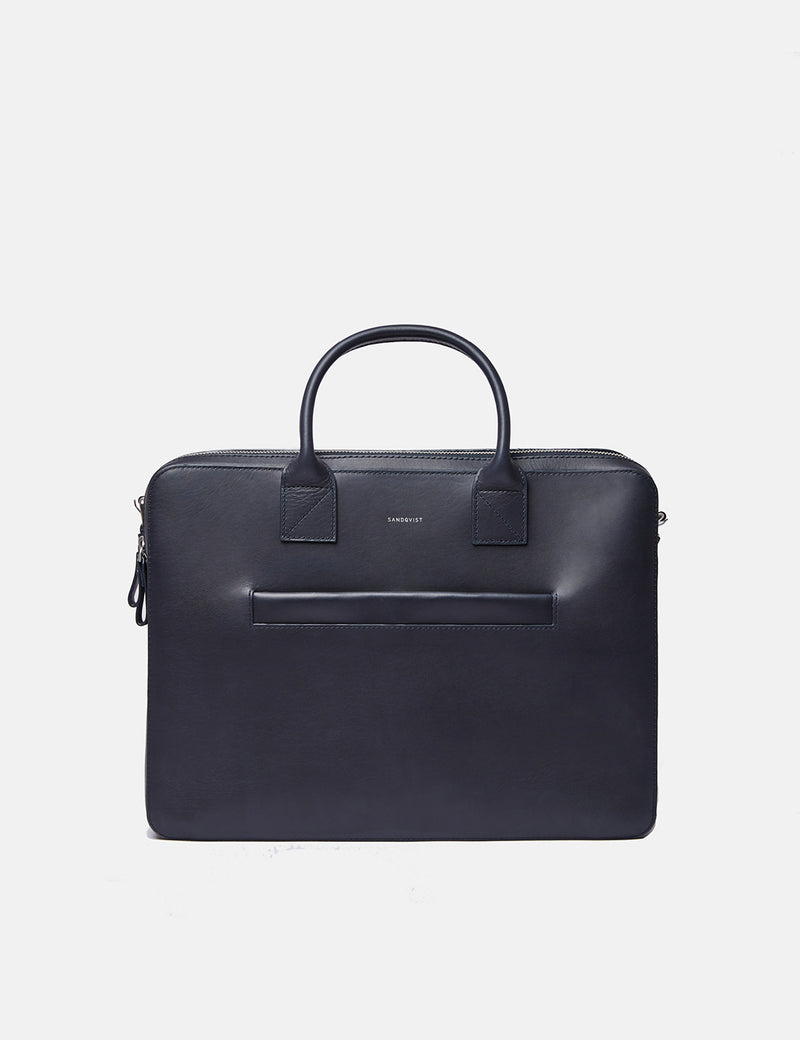 Sandqvist Seth Briefcase (Leather) - Navy Blue