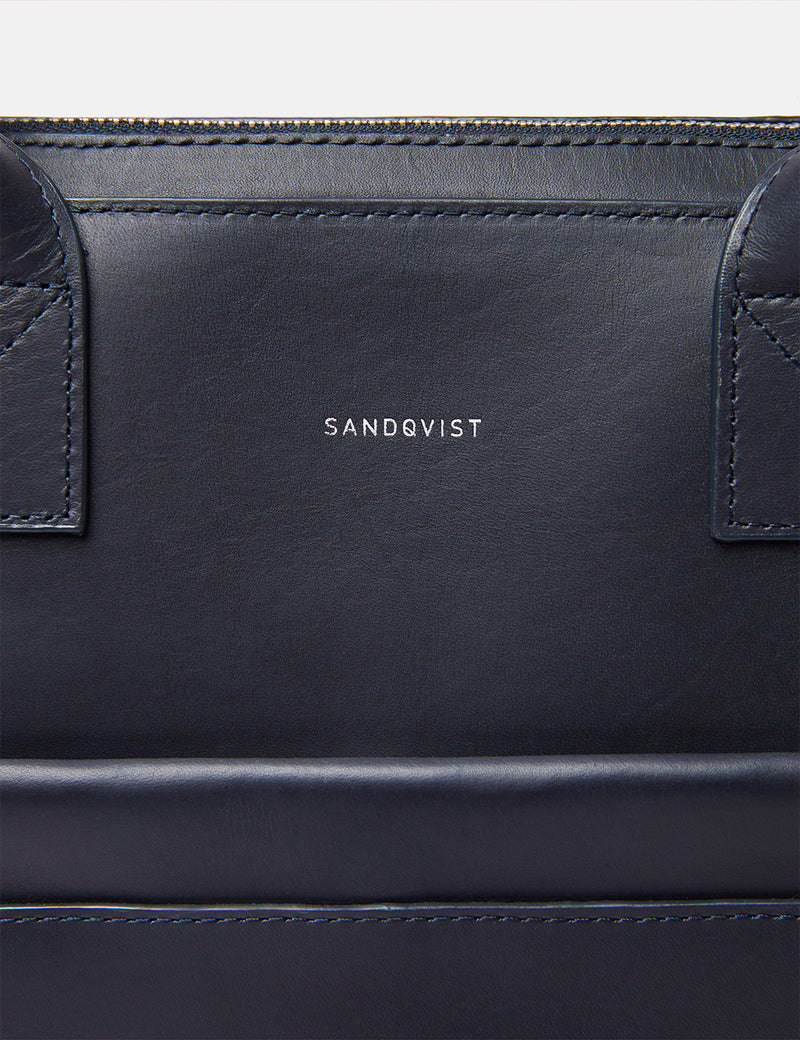 Sandqvist Seth Briefcase (Leather) - Navy Blue