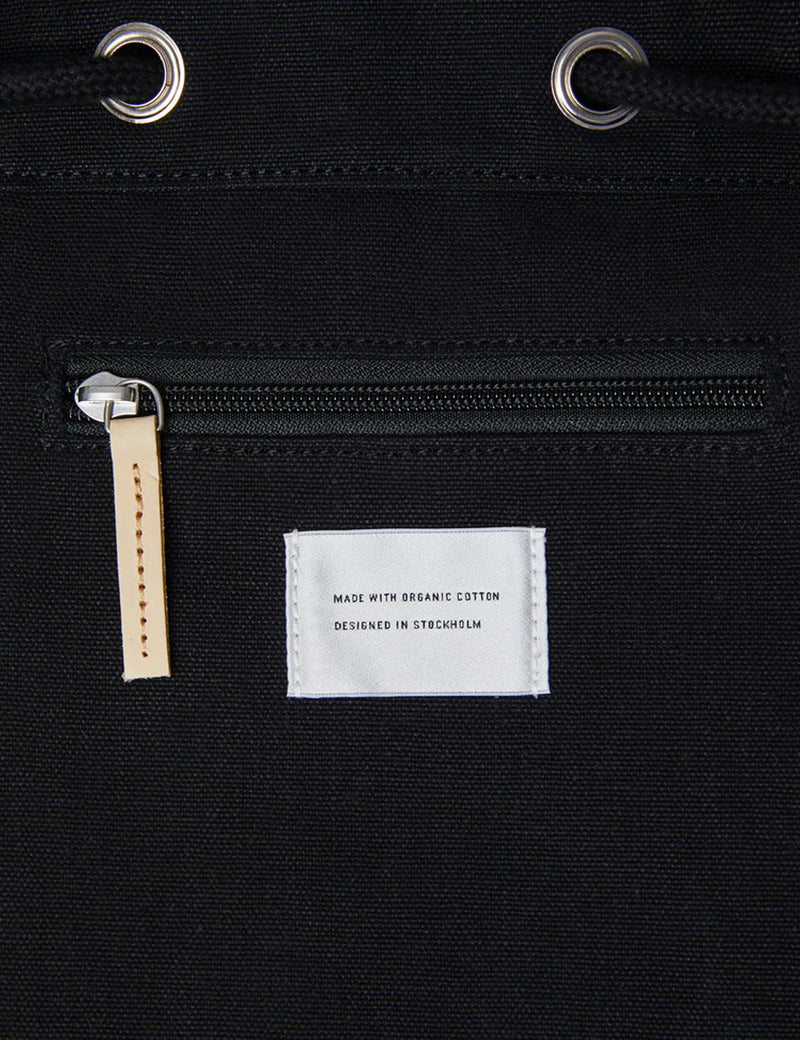 Sandqvist Stig Backpack - Black/Natural Leather