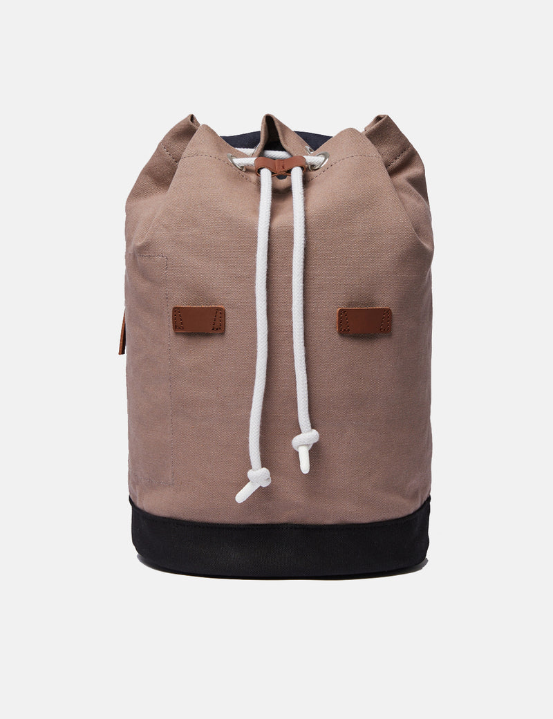 Sandqvist Stig Backpack (Canvas) - Navy Blue/Earth Brown