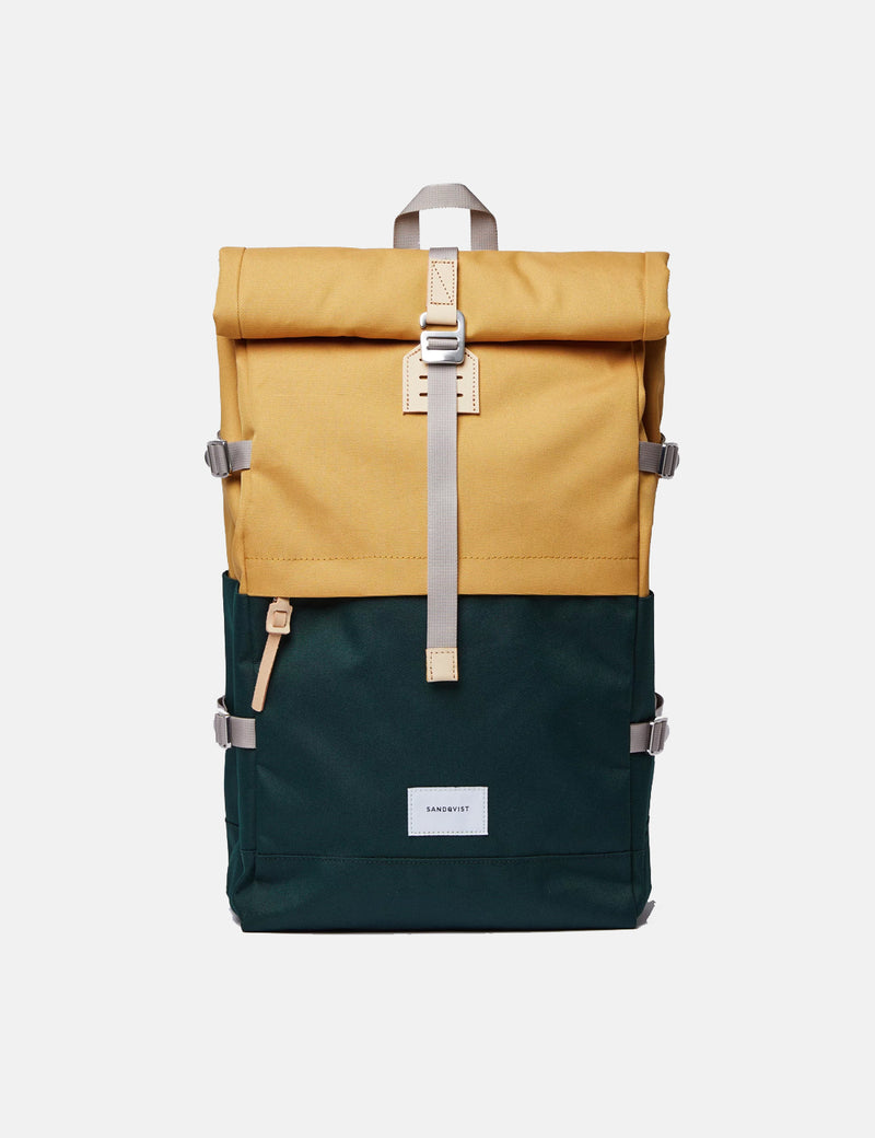 Sandqvist Bernt Backpack - Honey Yellow/Dark Green