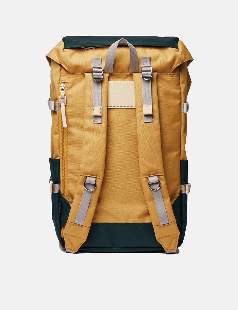 Sandqvist Harald Backpack - Honey Yellow/Dark Green