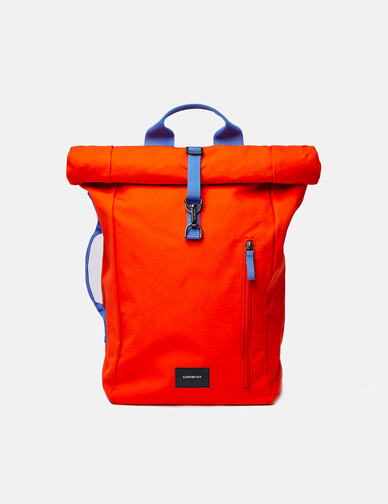 Sandqvist Dante Metal Hook Roll Top Backpack - Poppy Red