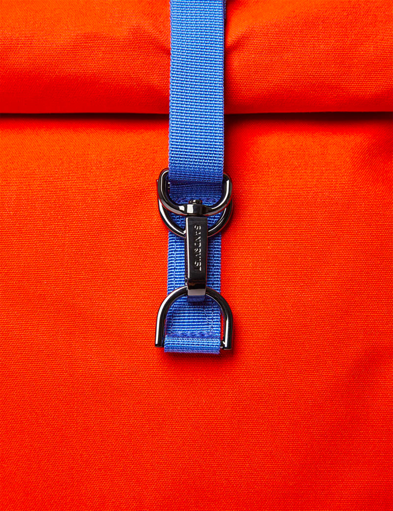 Sandqvist Dante Metal Hook Roll Top Backpack - Poppy Red