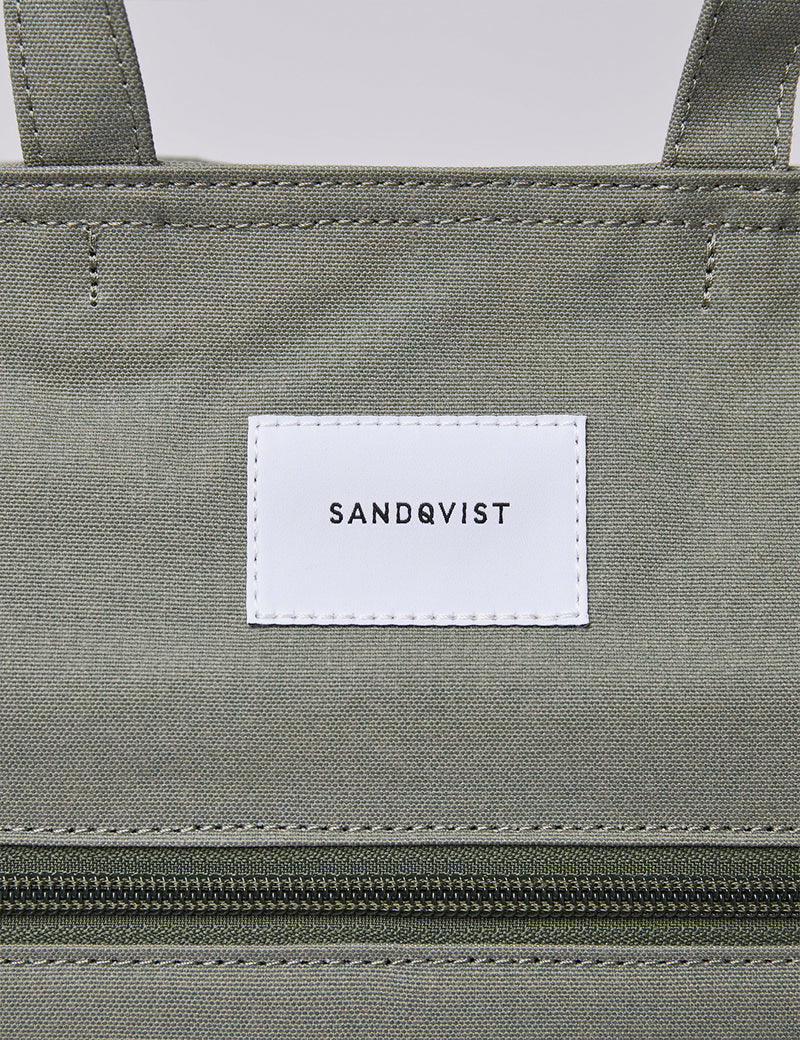Sandqvist Tony Backpack - Dusty Green/Natural Leather