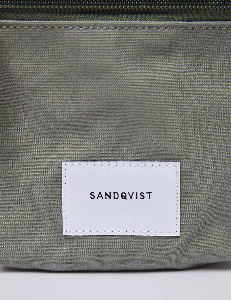 Sandqvist Sixten Backpack - Dusty Green/Natural Leather