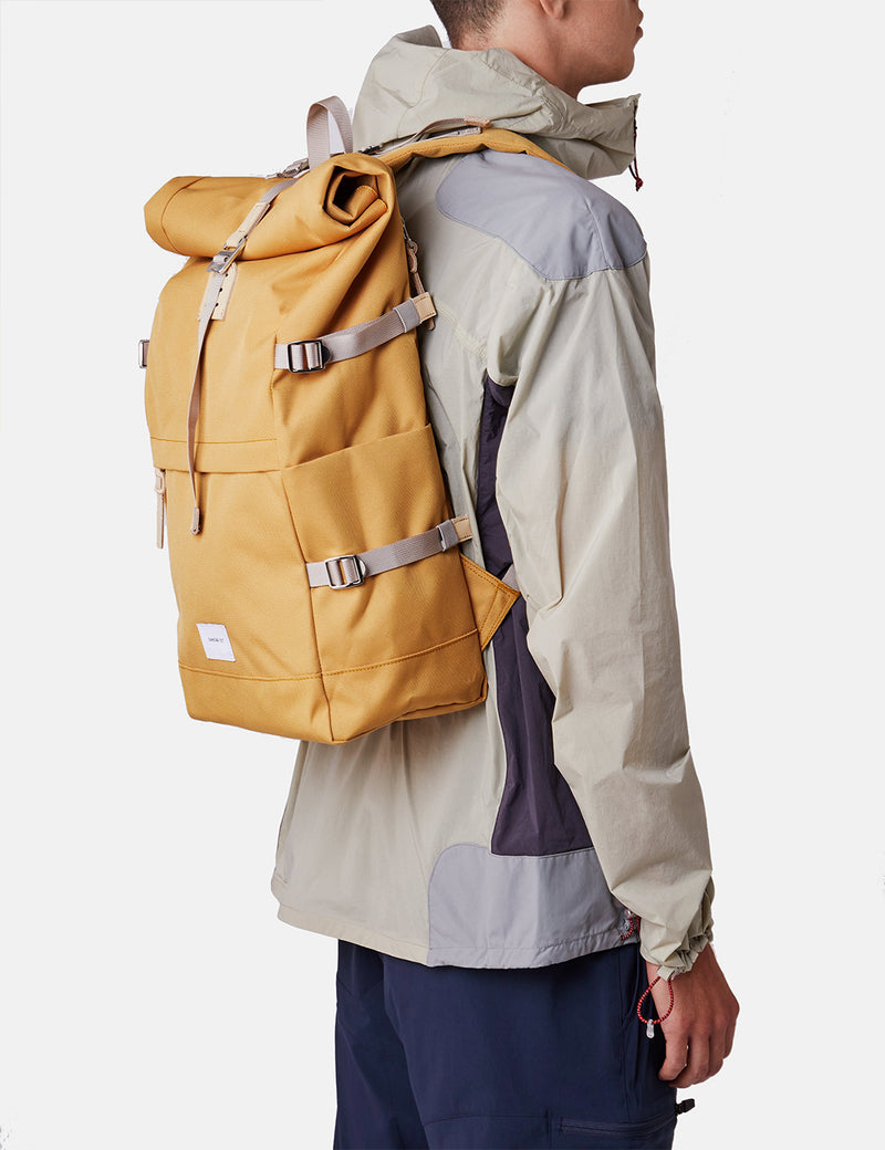 Sandqvist Bernt Backpack - Yellow/Natural Leather