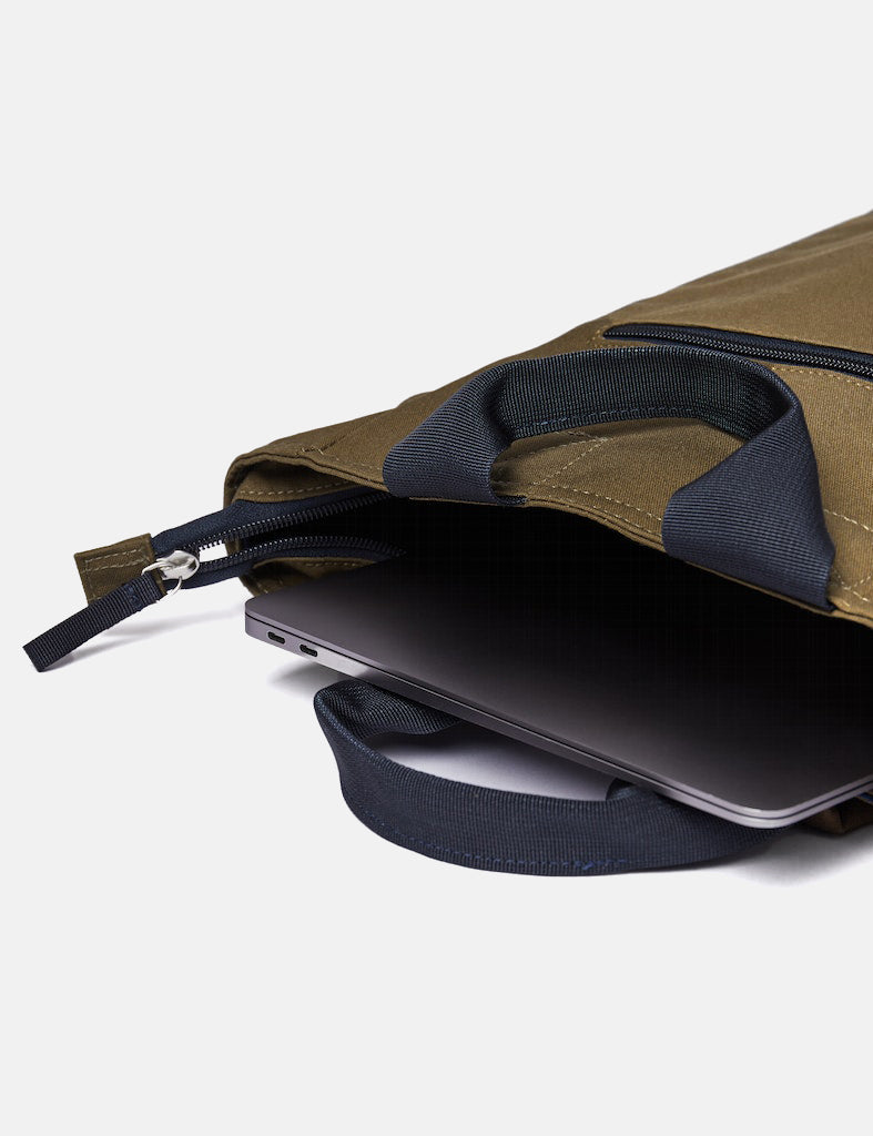 Sandqvist Tony Tote Backpack (Vegan) - Olive Green/Navy Blue