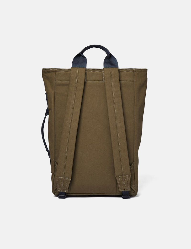 Sandqvist Tony Tote Backpack (Vegan) - Olive Green/Navy Blue