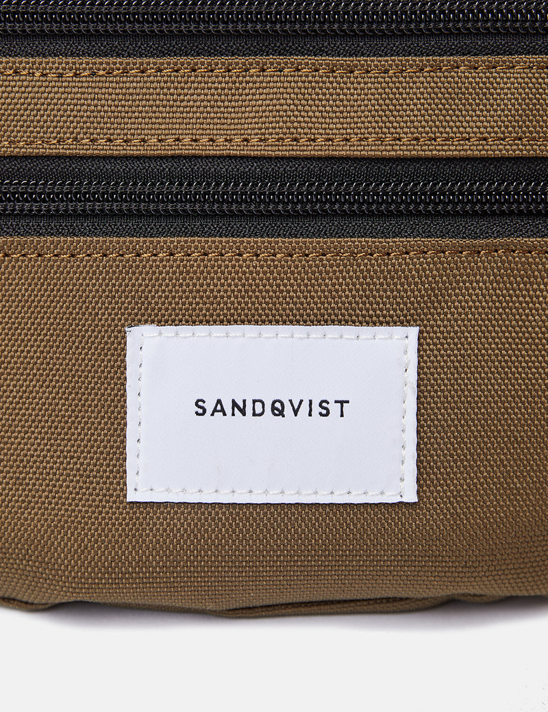 Sandqvist Aste Hip Bag - Olive/Black Leather