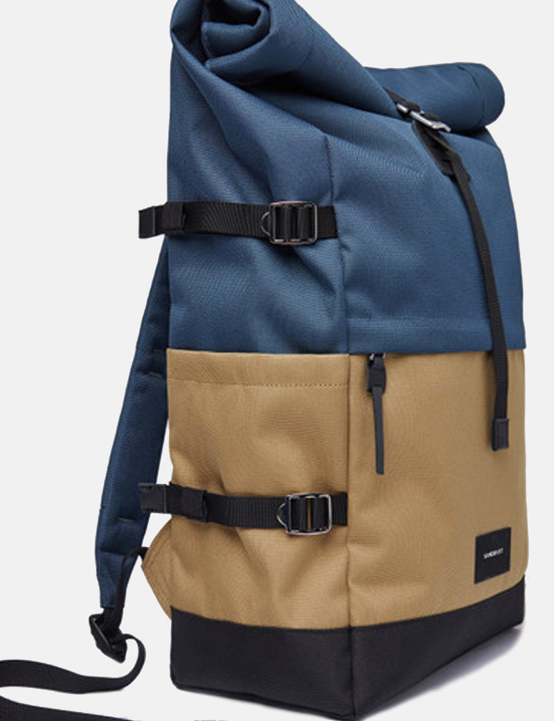 Sandqvist Bernt Backpack - Multi Steel Blue/Bronze Orange/Black