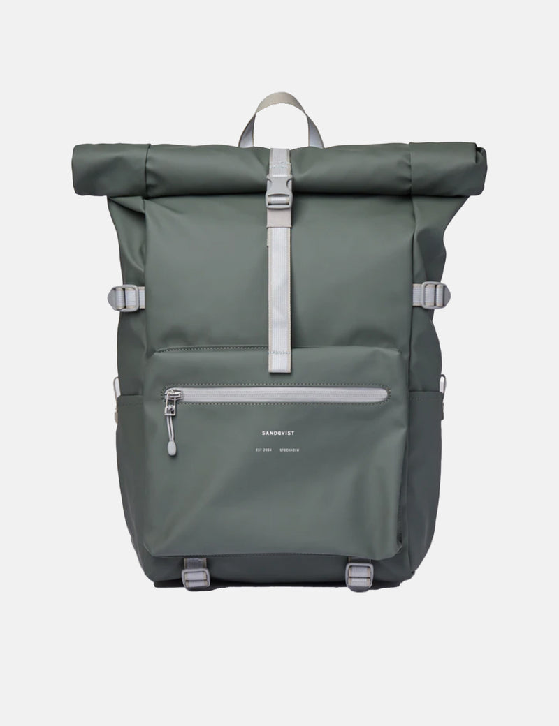 Sandqvist Ruben 2.0 Rolltop Backpack (Recycled Poly) - Lichen Green ...