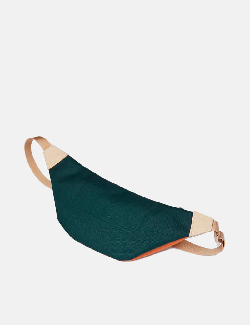 Sandqvist Aste Hip Bag (Recycled Poly) - Dark Green/Orange