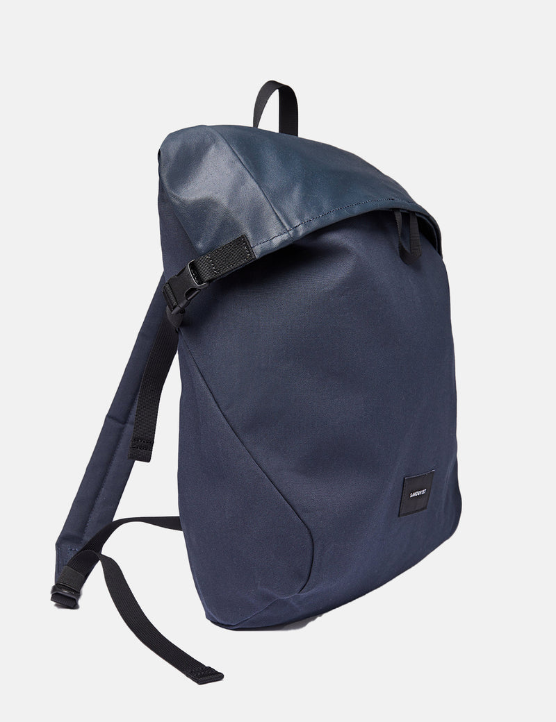 Sandqvist Alfred Rolltop Backpack (Polycotton) - Navy Blue