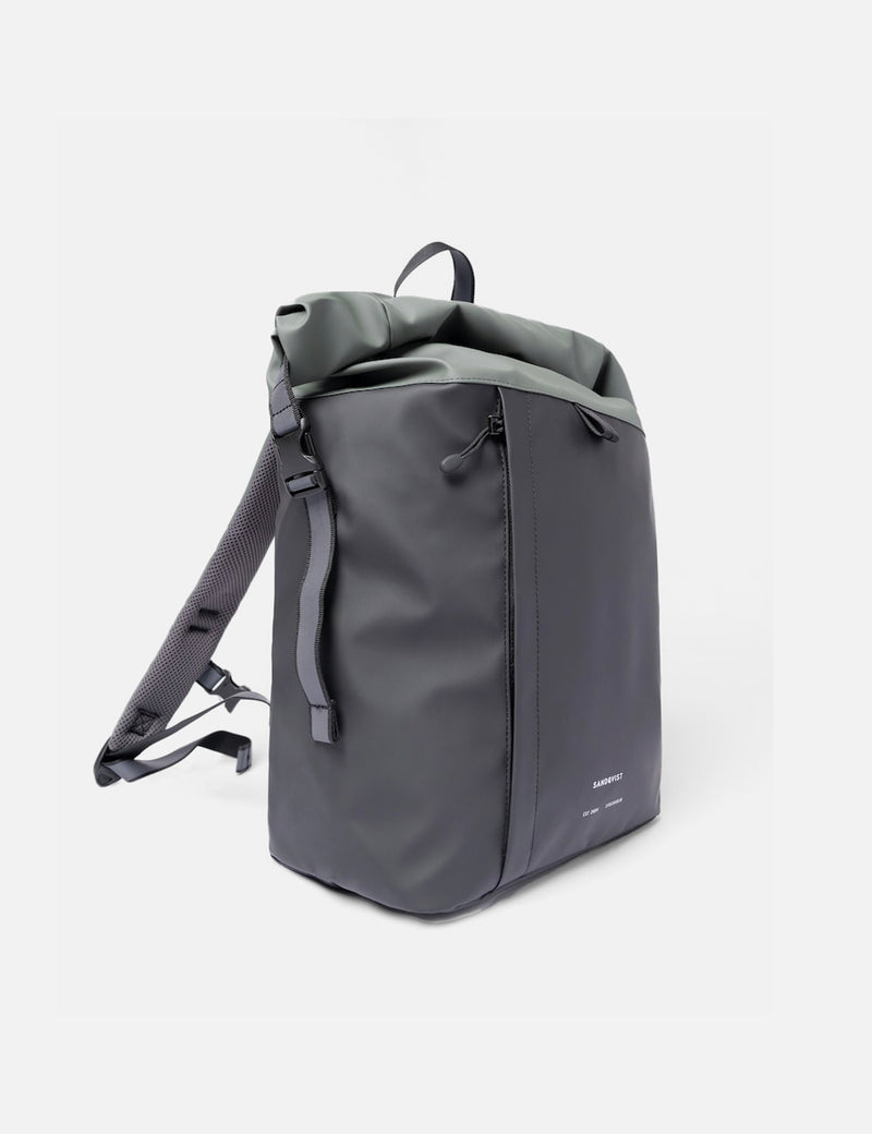 Sandqvist Konrad Rolltop Backpack (Recycled Poly) - Multi Black/Lichen ...