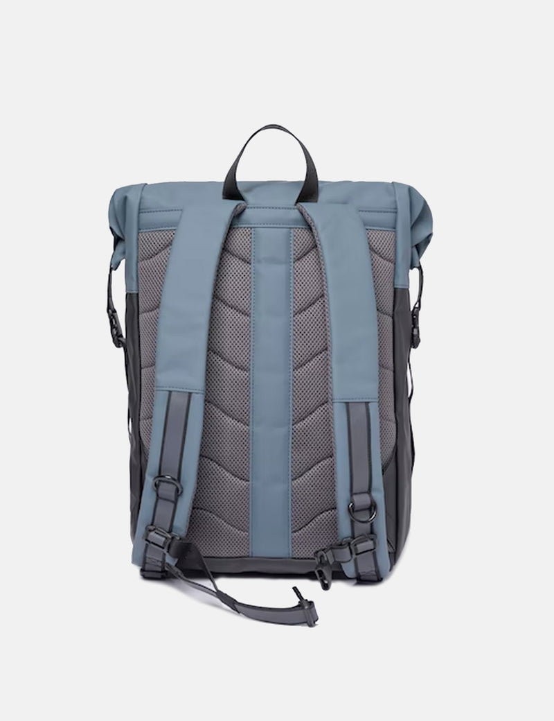 Sandqvist Konrad Rolltop Backpack (Recycled Poly) - Multi Black/Steel Blue