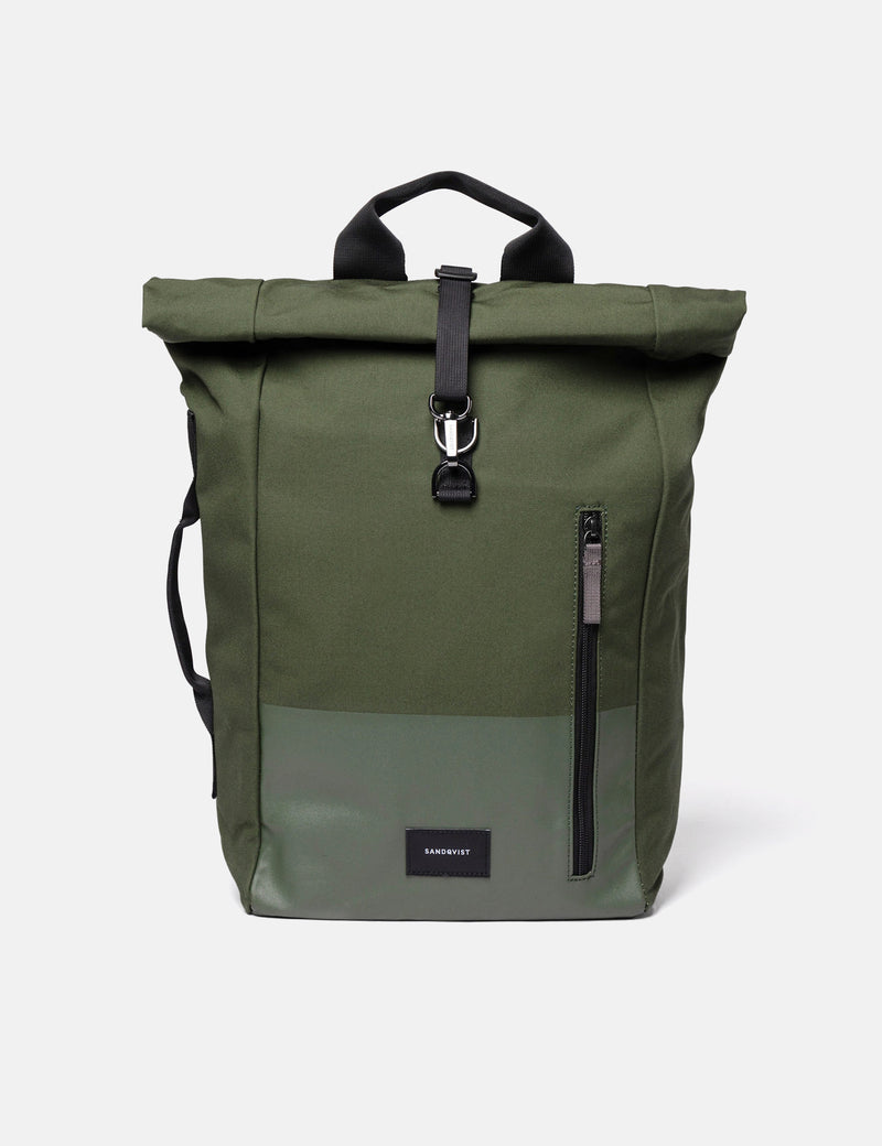 Sandqvist Dante Rolltop Backpack (Vegan) - Dawn Green