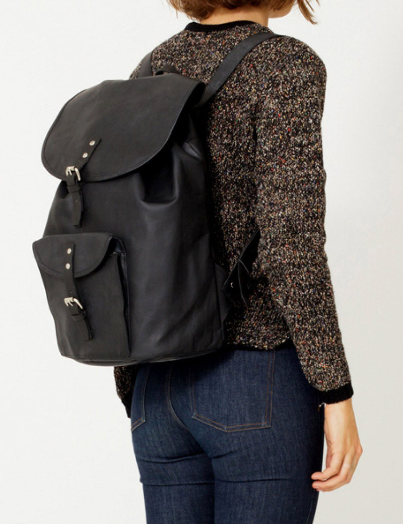 Sandqvist Helmer Backpack (Leather) - Black