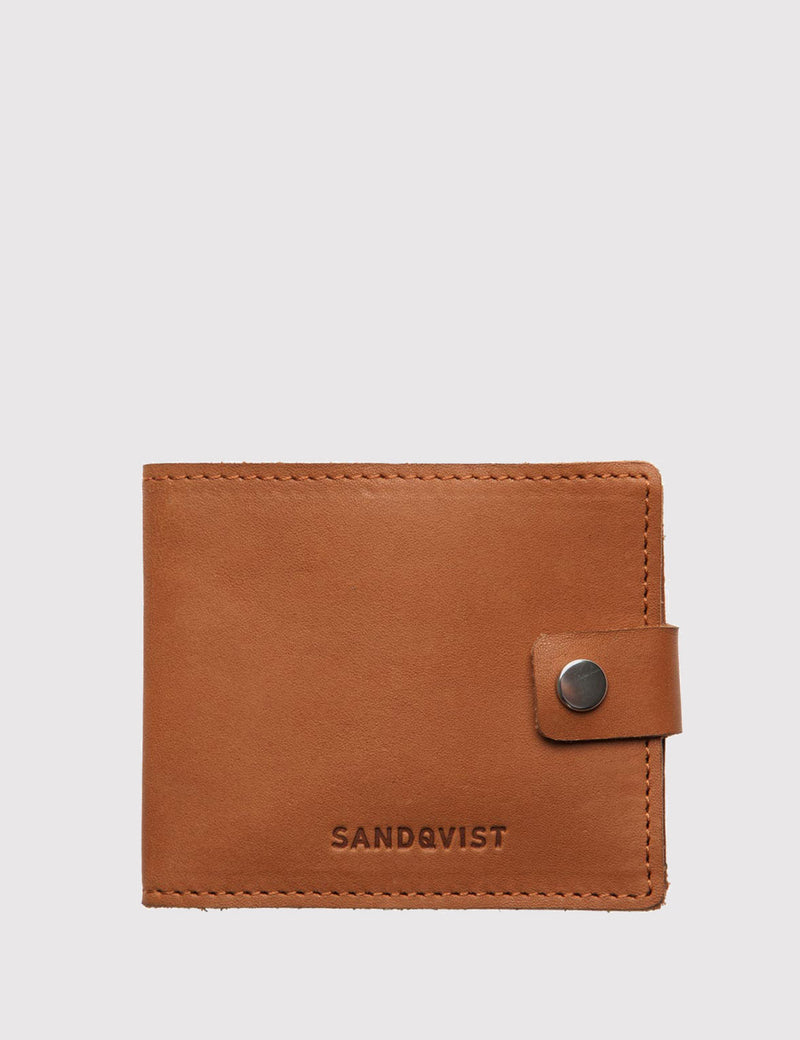 Sandqvist Abraham Coin Leather Wallet - Cognac Brown
