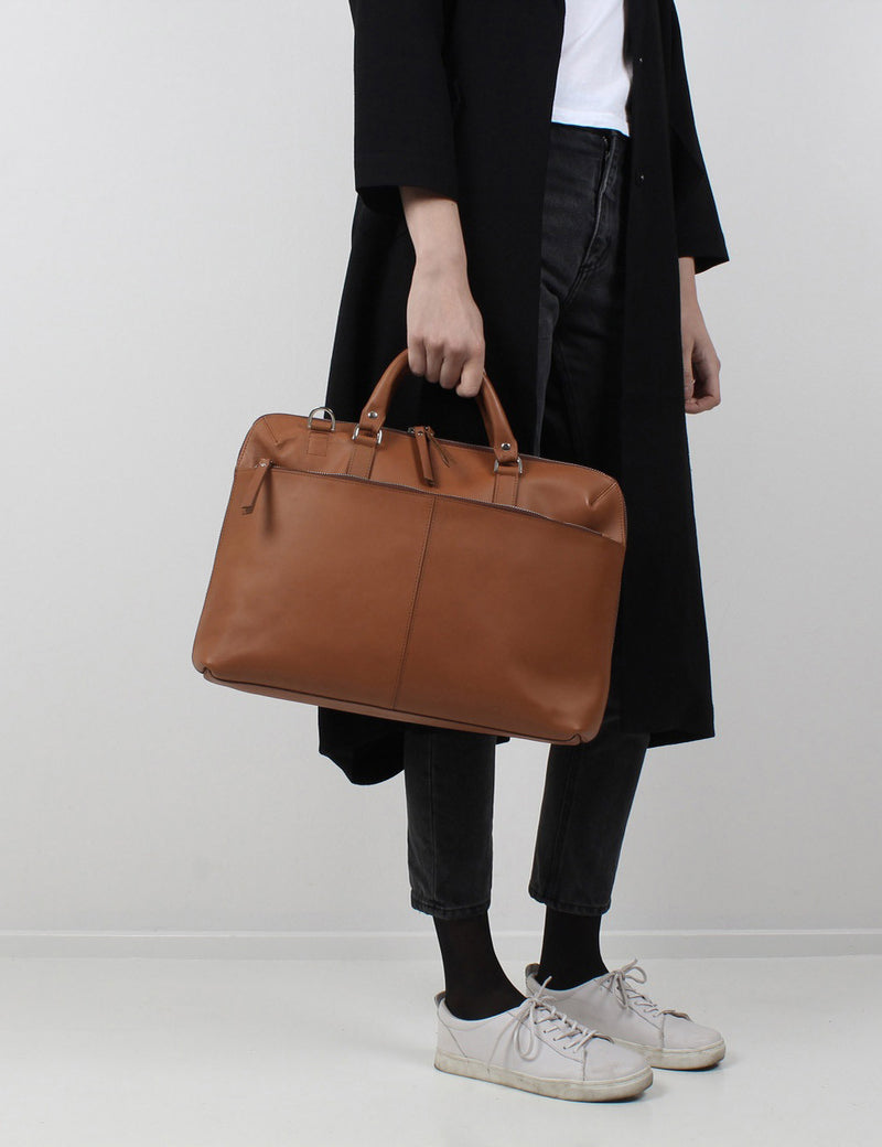 Sandqvist Dustin Briefcase 15" (Leather) - Cognac Brown