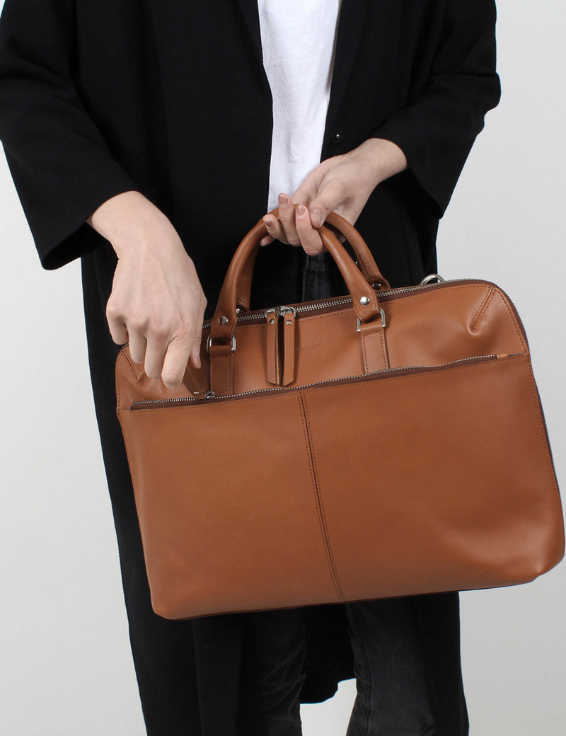 Sandqvist Dustin Briefcase 15" (Leather) - Cognac Brown