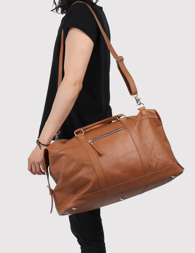 Sandqvist Jordan Holdall Bag (Leather) - Cognac Brown