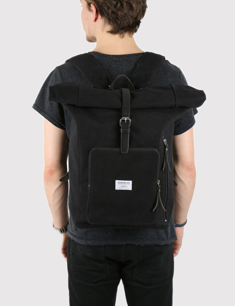 Sandqvist Jerry Rolltop Backpack - Black