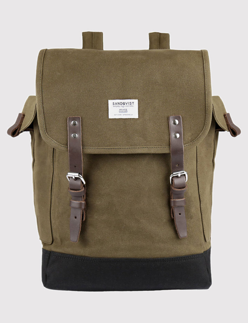 Sandqvist Bob Backpack (Waxed) - Olive Green